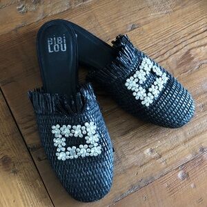 Bibi Lou Black Woven Women's Mules size 39
